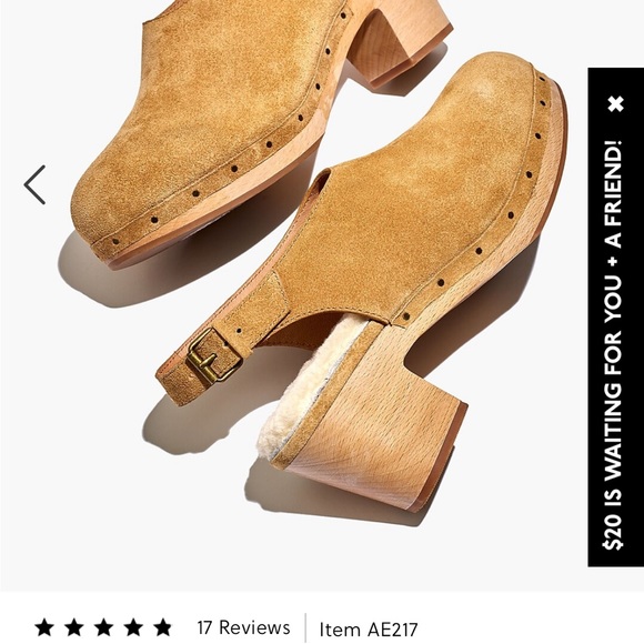 Madewell Marlo suede and shearling clogs- - Picture 2 of 7
